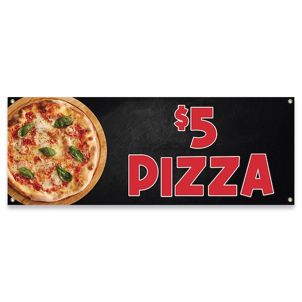 $5 Pizza Banner Concession Stand Food Truck Single Sided